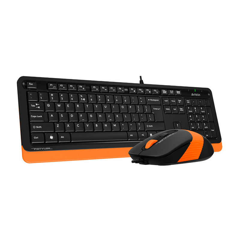 Комплект клавиатура и мышь A4Tech Fstyler F1010 черный/оранжевый - купить в www.cenam.net, цена на Мегамаркет