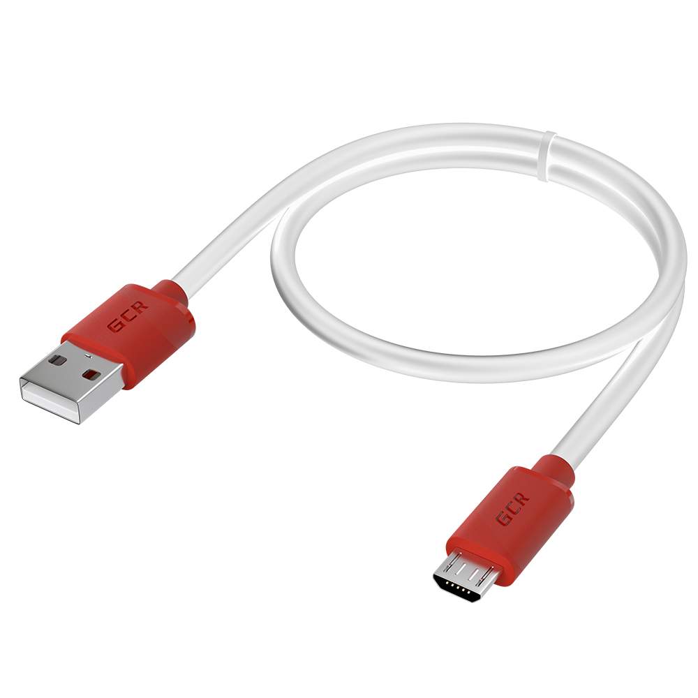 Кабель GCR USB - MicroUSB 50cm White-Red GCR-53214 - отзывы покупателей на  маркетплейсе Мегамаркет | Артикул: 100028985521