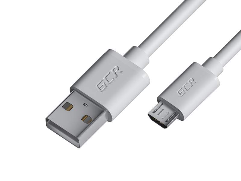 Кабель GCR USB - MicroUSB 50cm White GCR-53230
