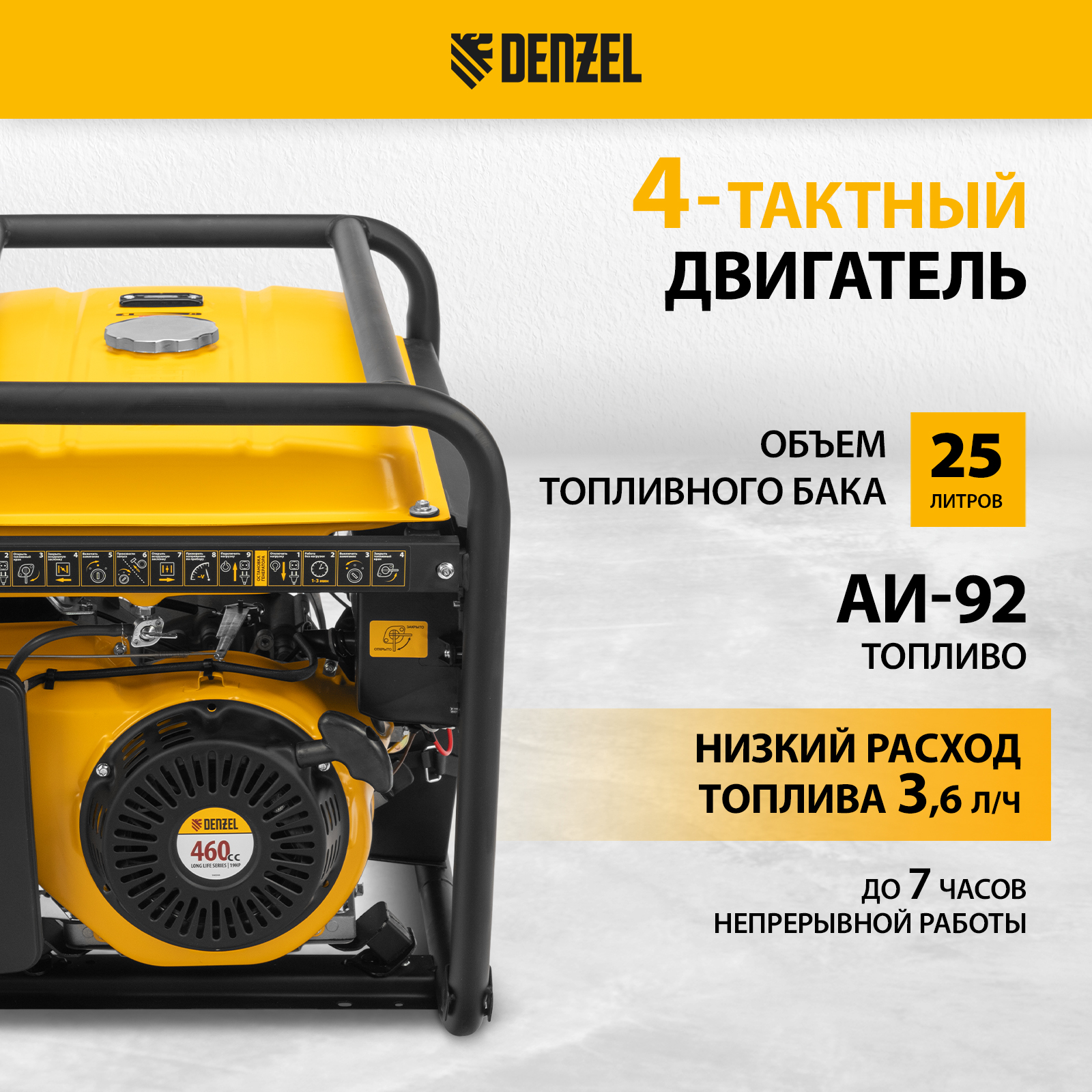 Генератор бензиновый DENZEL PS 90 ED-3 946944 9.0кВт 230 В/400 В 25л .