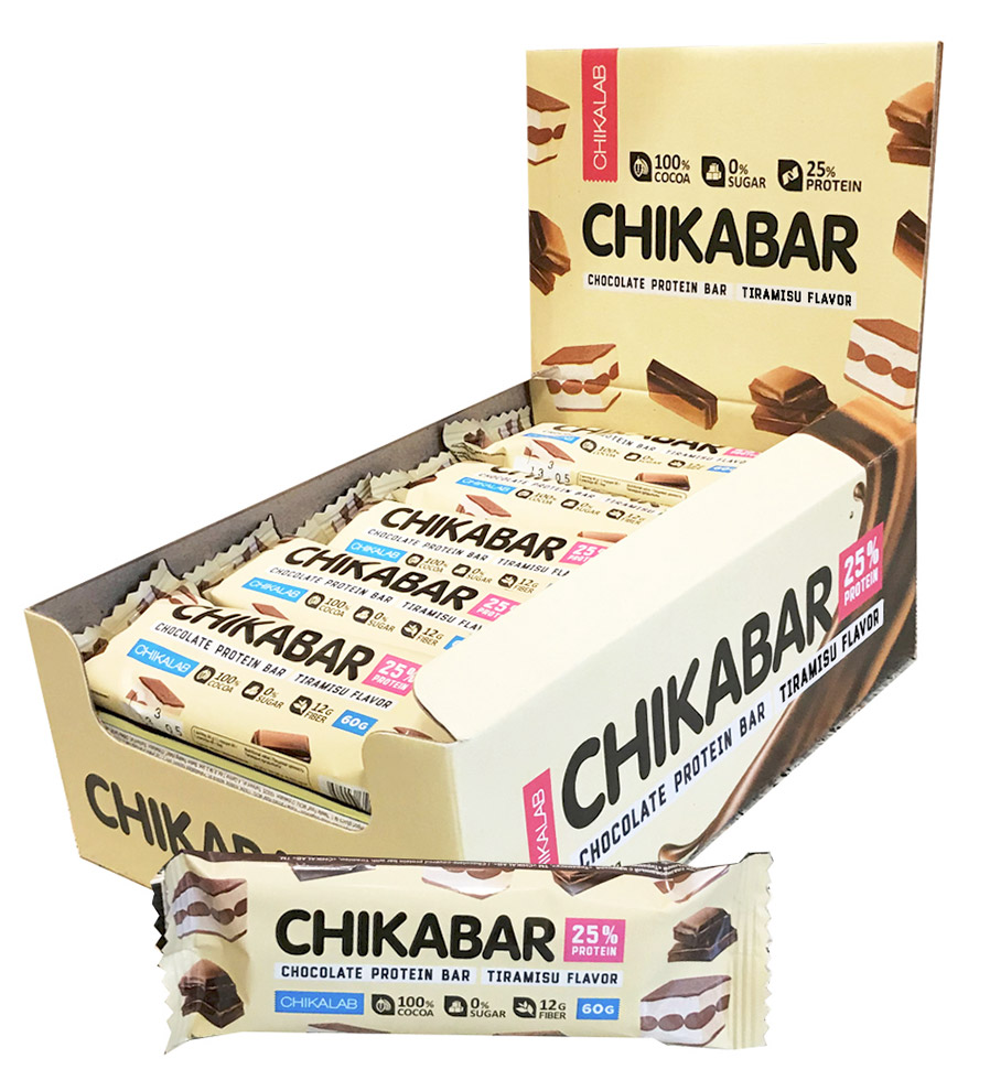 Протеиновые батончики Chikalab Chocolate Protein Bar в шоколаде, тирамису,  60 г - отзывы покупателей на Мегамаркет