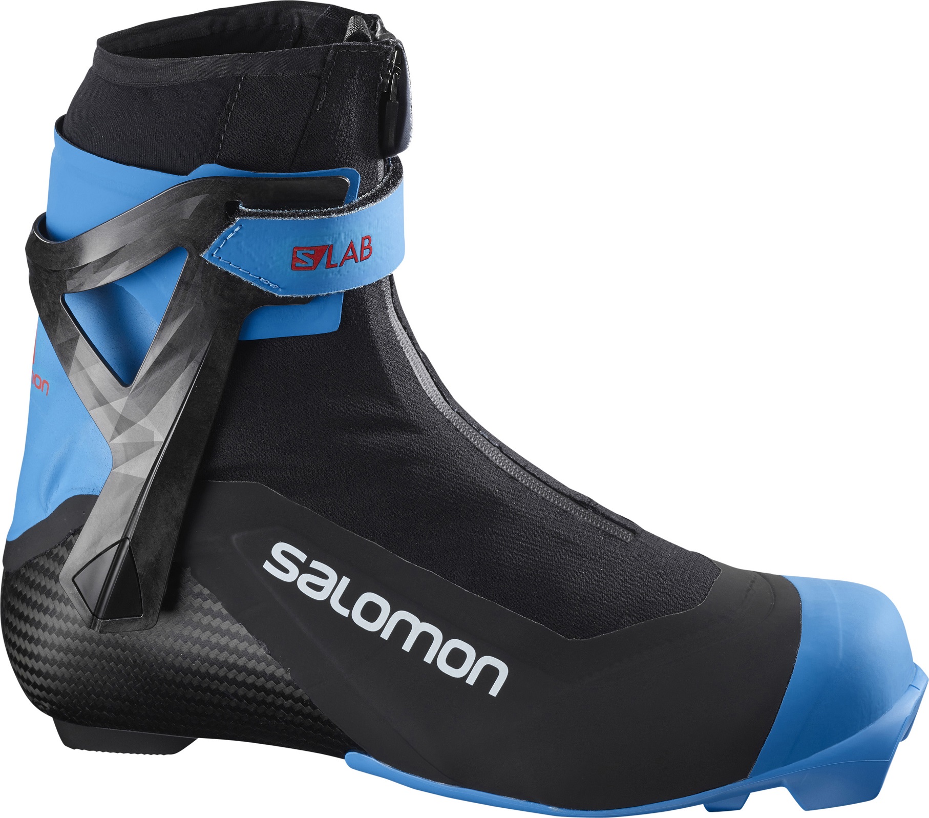 Ботинки для беговых лыж Salomon S/Lab Carbon Skate Prolink 2021, black/blue, 43.5