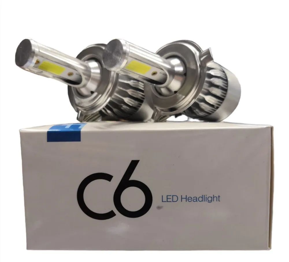 Светодиодные лампы Led C6 H4 (ближний, дальний свет) 6000k, 36w, 12V,  комплект 2 шт. – купить в Москве, цены в интернет-магазинах на Мегамаркет