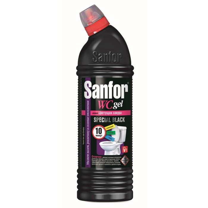 Cанитарно-гигиеническое cредство Sanfor WС гель, speсial black, 750 мл купить в интернет-магазине, цены на Мегамаркет