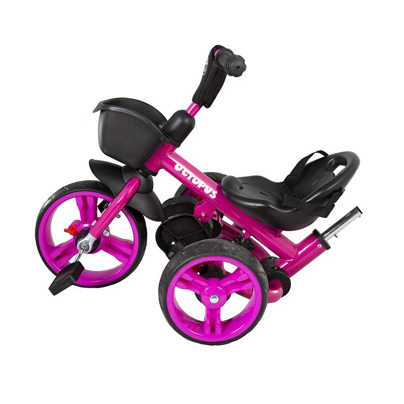 Велосипед детский "Octopus", трехколесный, с ручкой управления, розовый