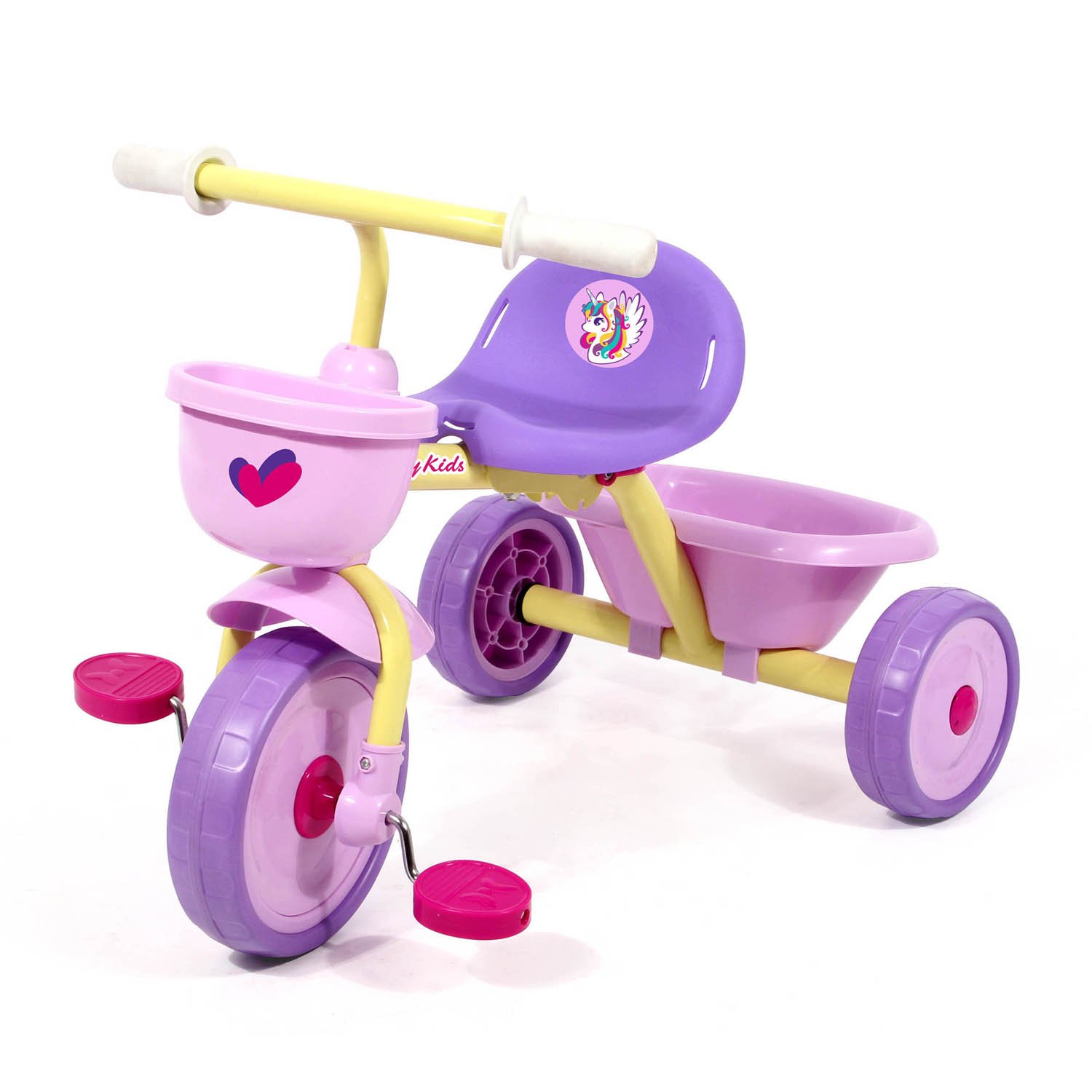Велосипед трёхколёсный, складной Единорог "Primo", цвет: розово-сиреневый - купить в Kofetut, цена на Мегамаркет