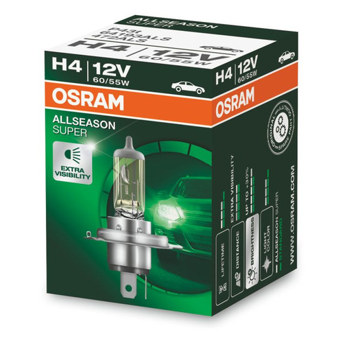 Лампа галогенная автомобильная OSRAM Allseason H4 12В 60/55Вт (64193ALS)