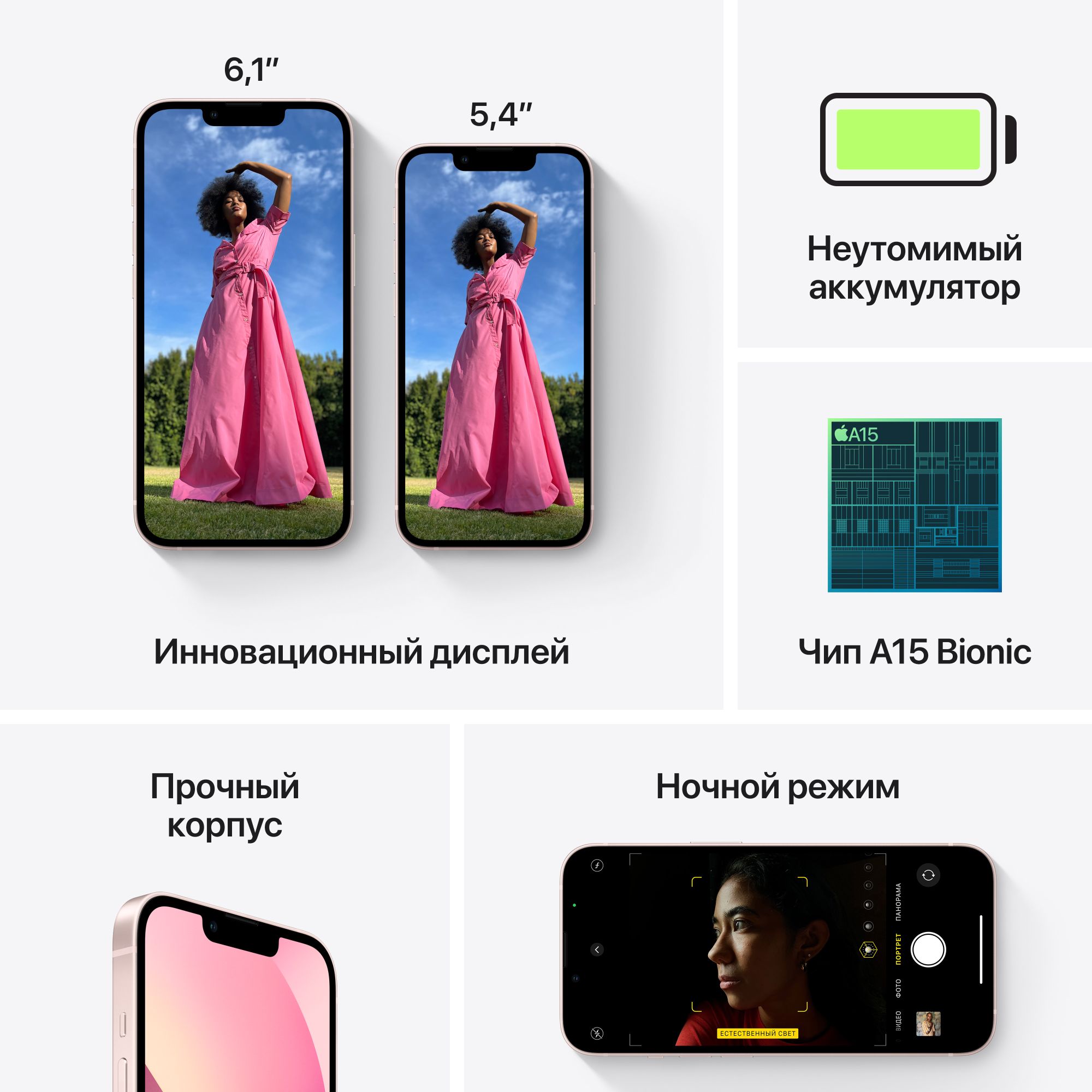 Телефон Apple iPhone 13 mini 256Gb (Pink) - характеристики и описание на  Мегамаркет