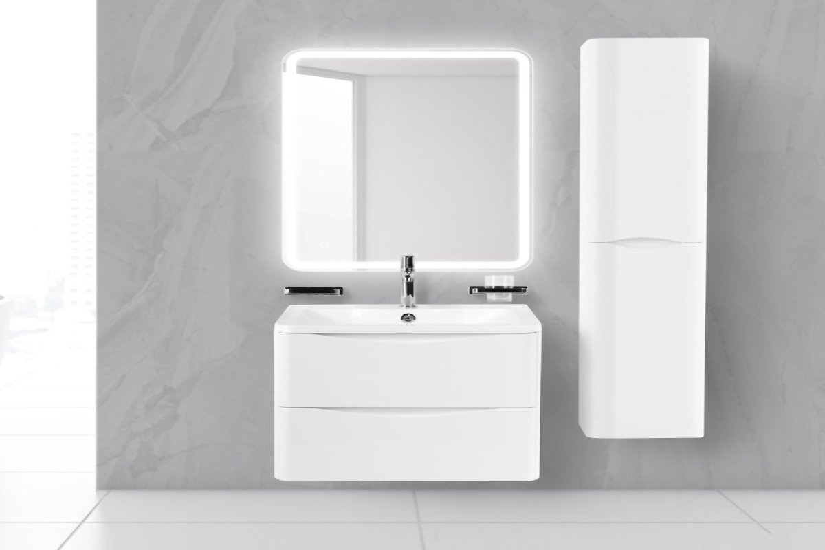 Комплект мебели с раковиной belbagno lavanderia 120 bianco lucido