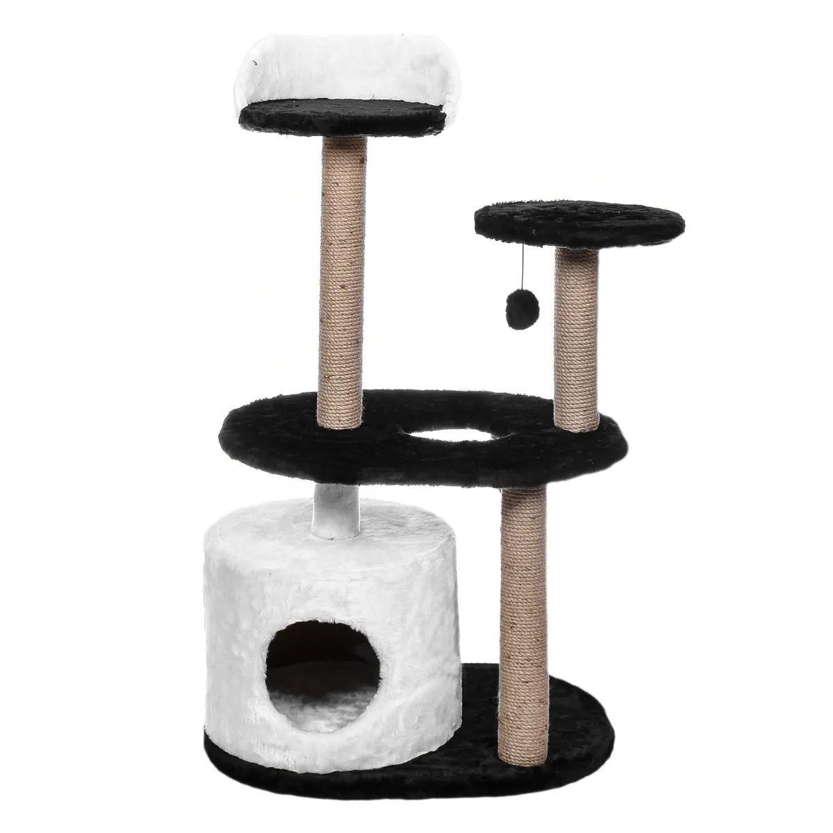 Домик для кошек Yami-Yami Метро New, черный, белый, 125x56x56см