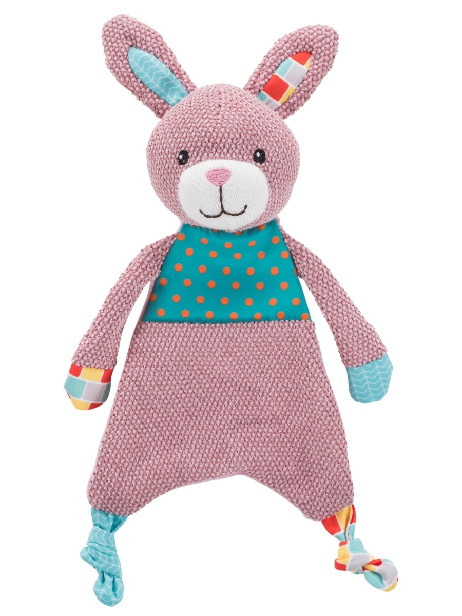 Мягкая игрушка для собак Trixie Кролик, розовый, голубой, 28 см