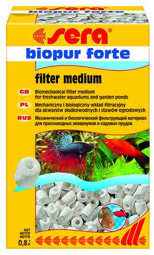 Наполнитель для внешних и внутренних фильтров Sera Biopur Forte, керамические кольца, 0,8л