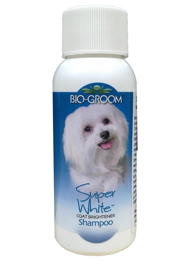 Купить шампунь Bio-Groom Super White для собак белого и светлых окрасов, концентрат 1 к 8, 59 мл, цены на Мегамаркет | Артикул: 100043196436