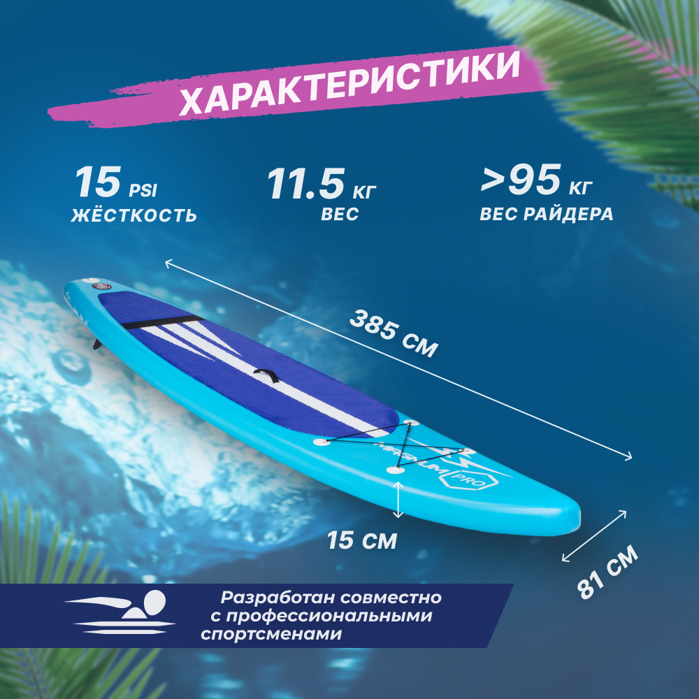 Надувной сапборд Magnum PRO light 12.6 - отзывы покупателей на Мегамаркет |  600011549238