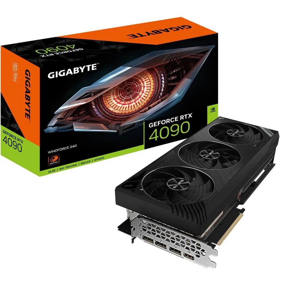 Видеокарта GIGABYTE NVIDIA GeForce RTX 4090 WINDFORCE (GV-N4090WF3-24GD) - купить в Регард, цена на Мегамаркет