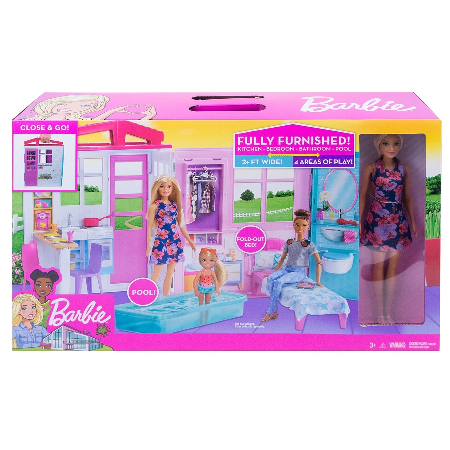 Купить дом Mattel Barbie с мебелью и аксессуарами, цены на Мегамаркет