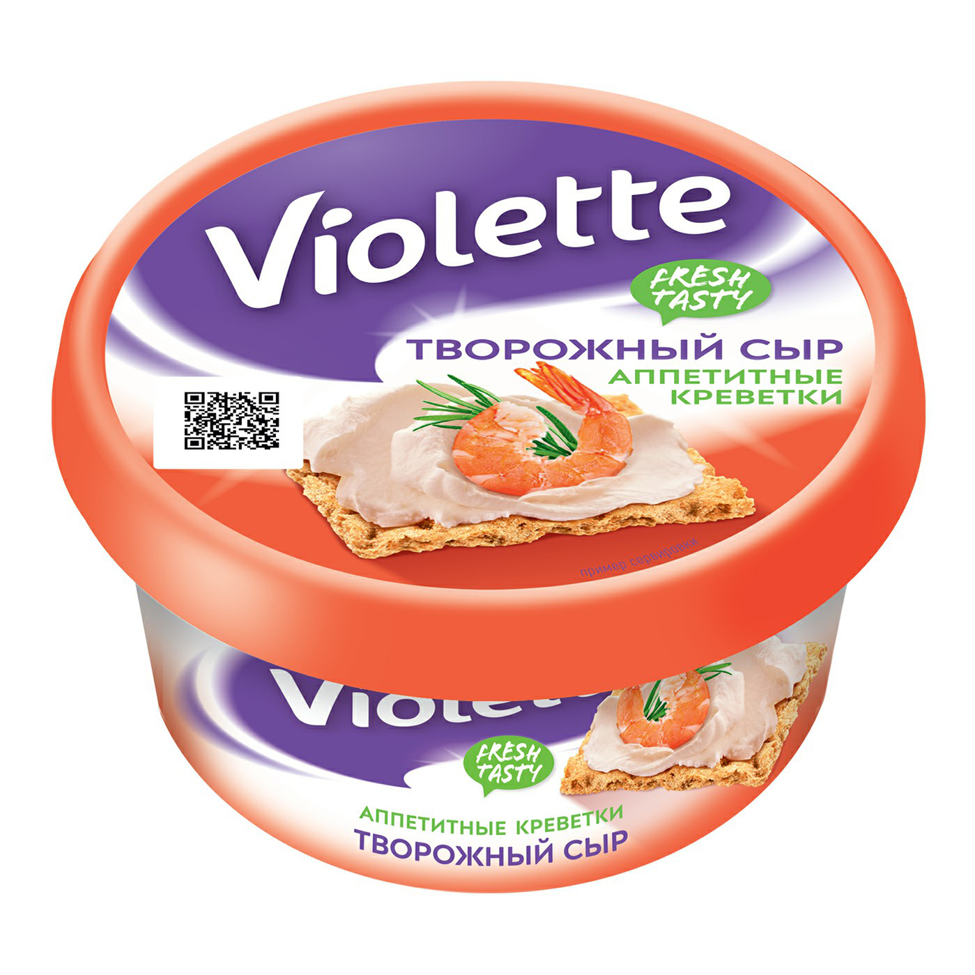Сыр Violette творожный с креветками 70% 140 г