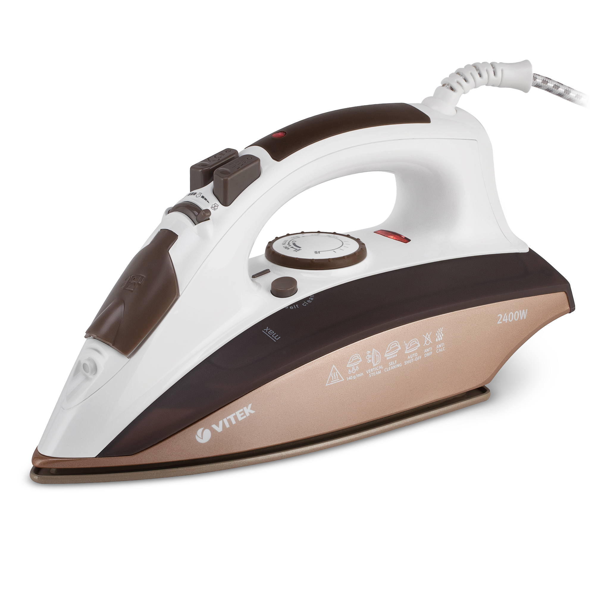 Утюг VITEK VT-1209 White/Brown, купить в Москве, цены в интернет-магазинах на Мегамаркет