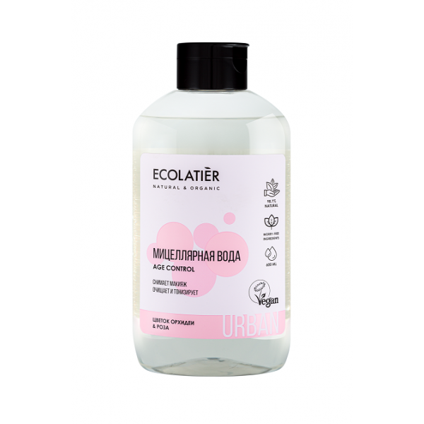 Мицеллярная вода Ecolatier ECL  для снятия макияжа  цветок орхидеи & роза, 600 мл