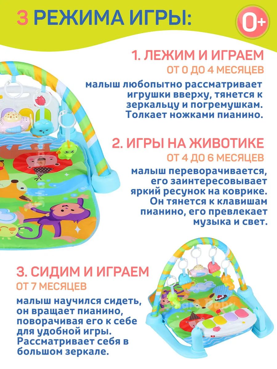 Развивающий коврик SMART BABY JB0333903 – купить в Москве, цены в  интернет-магазинах на Мегамаркет