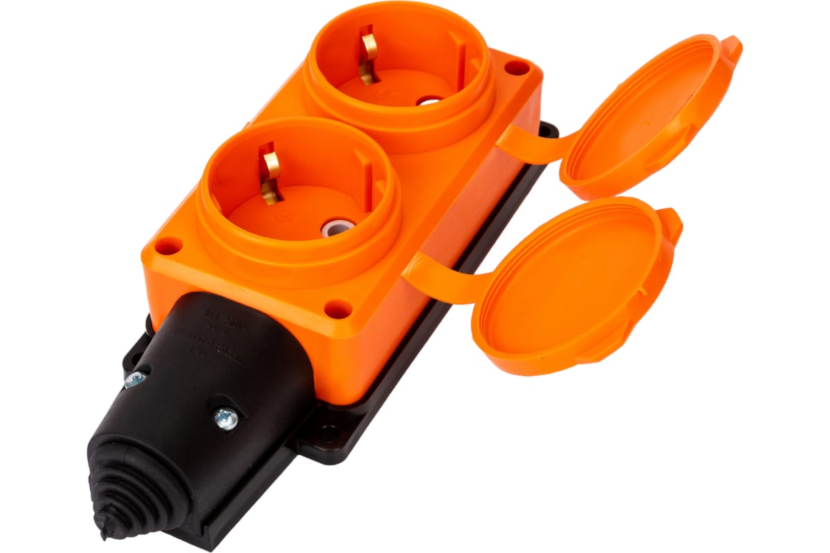 2-х местная однофазная колодка UNIVersal с заглушками "КОМПАКТ" с ...