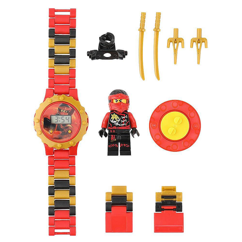 Детские наручные часы Игрушки электронные - 07 часы конструктор Ниндзяго красный