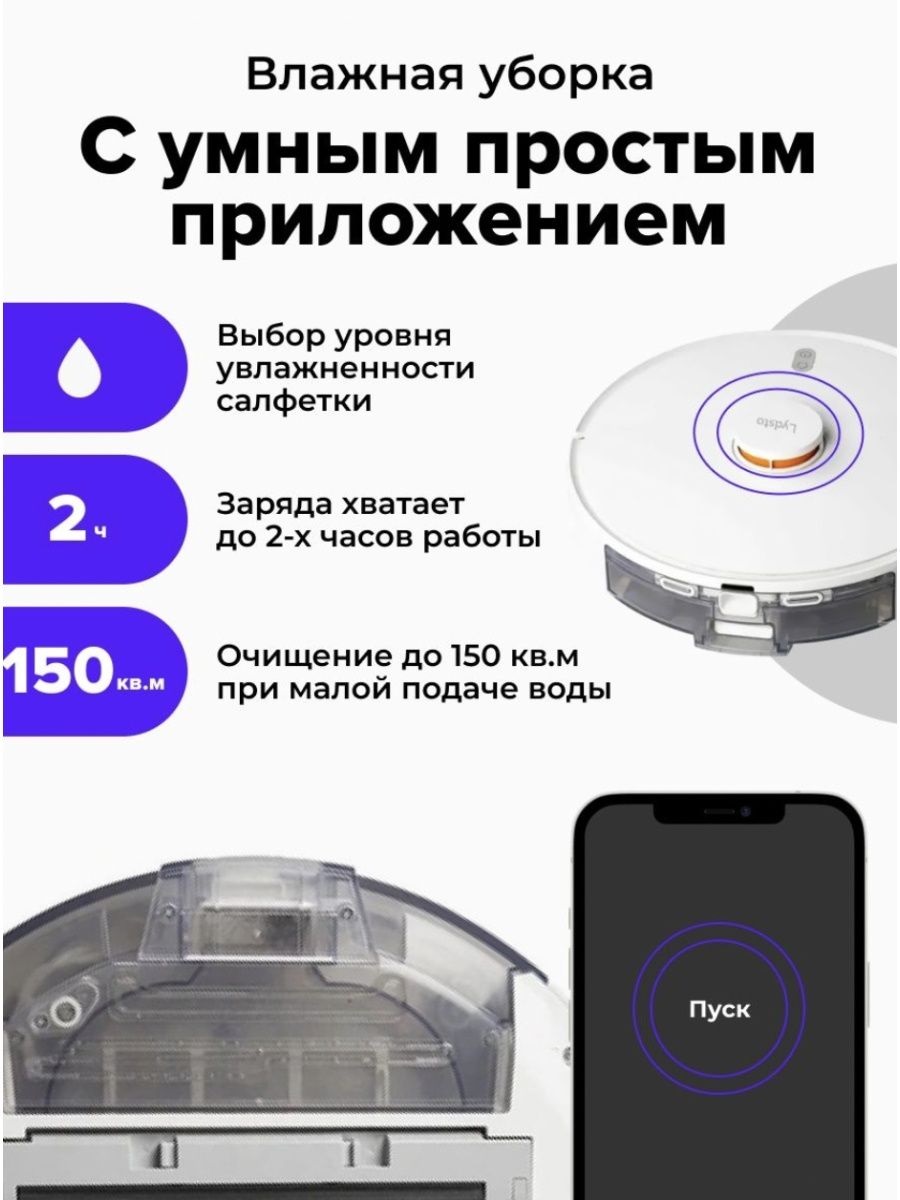 Робот-пылесос Xiaomi Lydsto R1 Pro белый, купить в Москве, цены в  интернет-магазинах на Мегамаркет