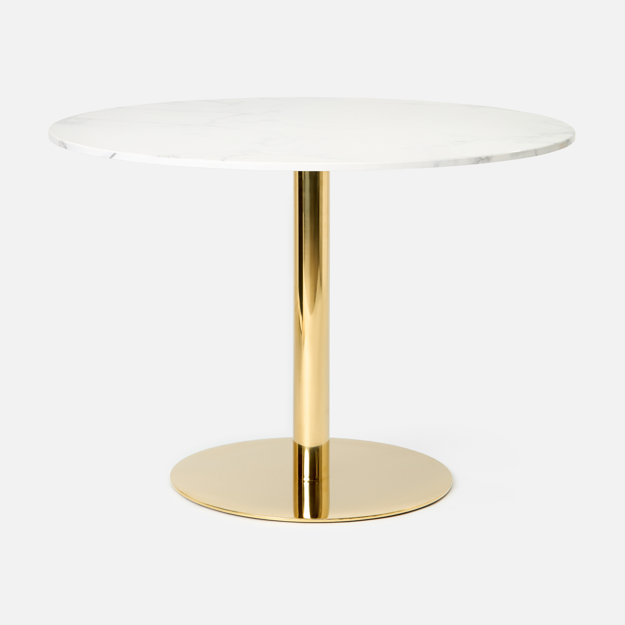 Стол Round обеденный, D105, белый и золотой - купить в Москве, цены на Мегамаркет | 100059856466