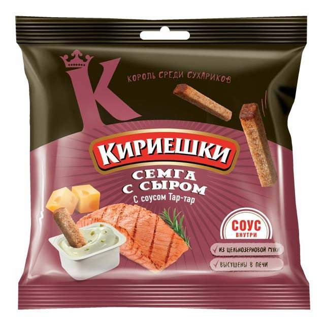 Сухарики Кириешки Семга с сыром + соус Тартар - купить в Мегамаркет Спб Шушары, цена на Мегамаркет