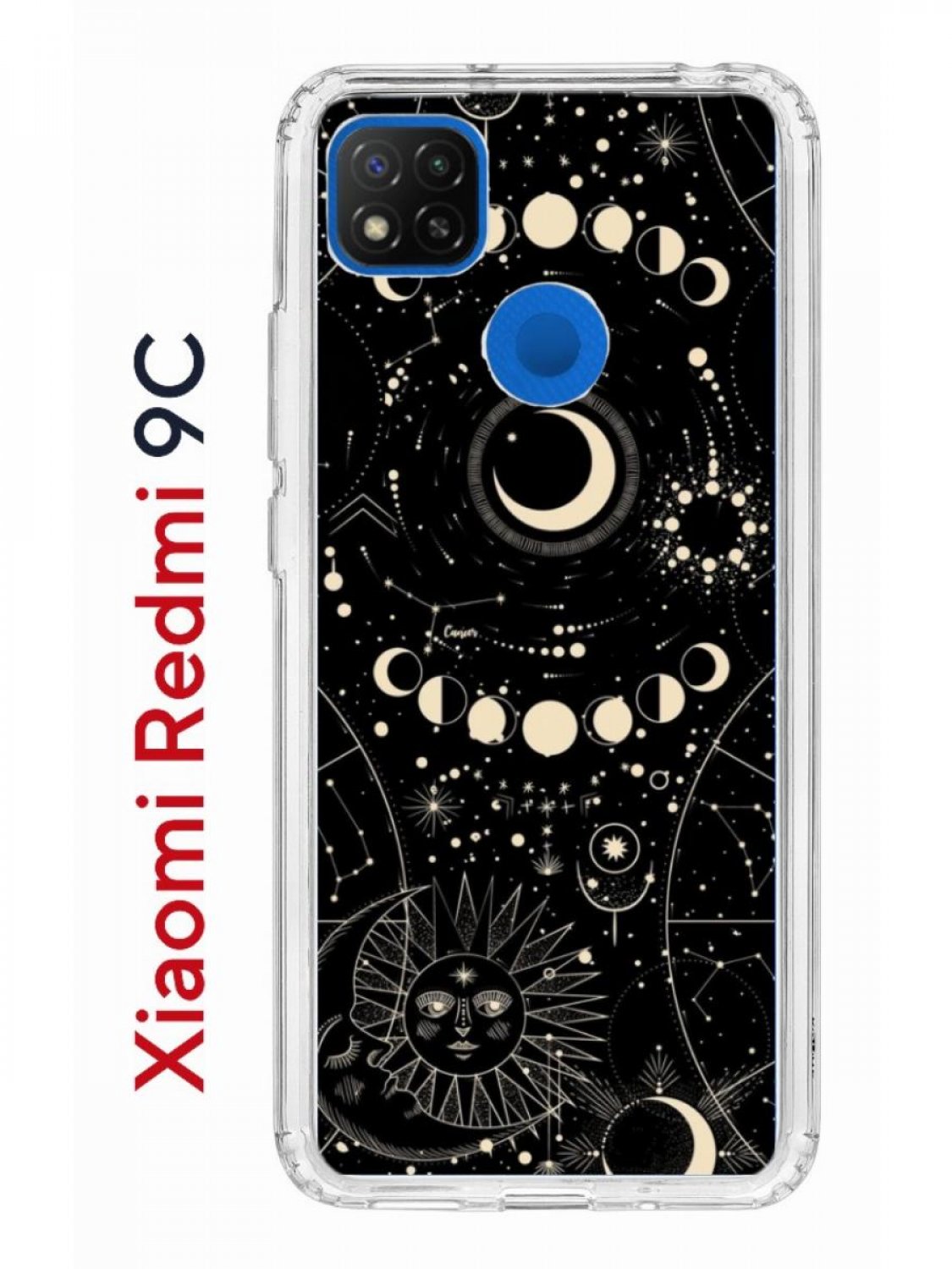 Чехол на Redmi 9C с принтом Kruche Print Space,противоударный бампер с  защитой камеры, купить в Москве, цены в интернет-магазинах на Мегамаркет