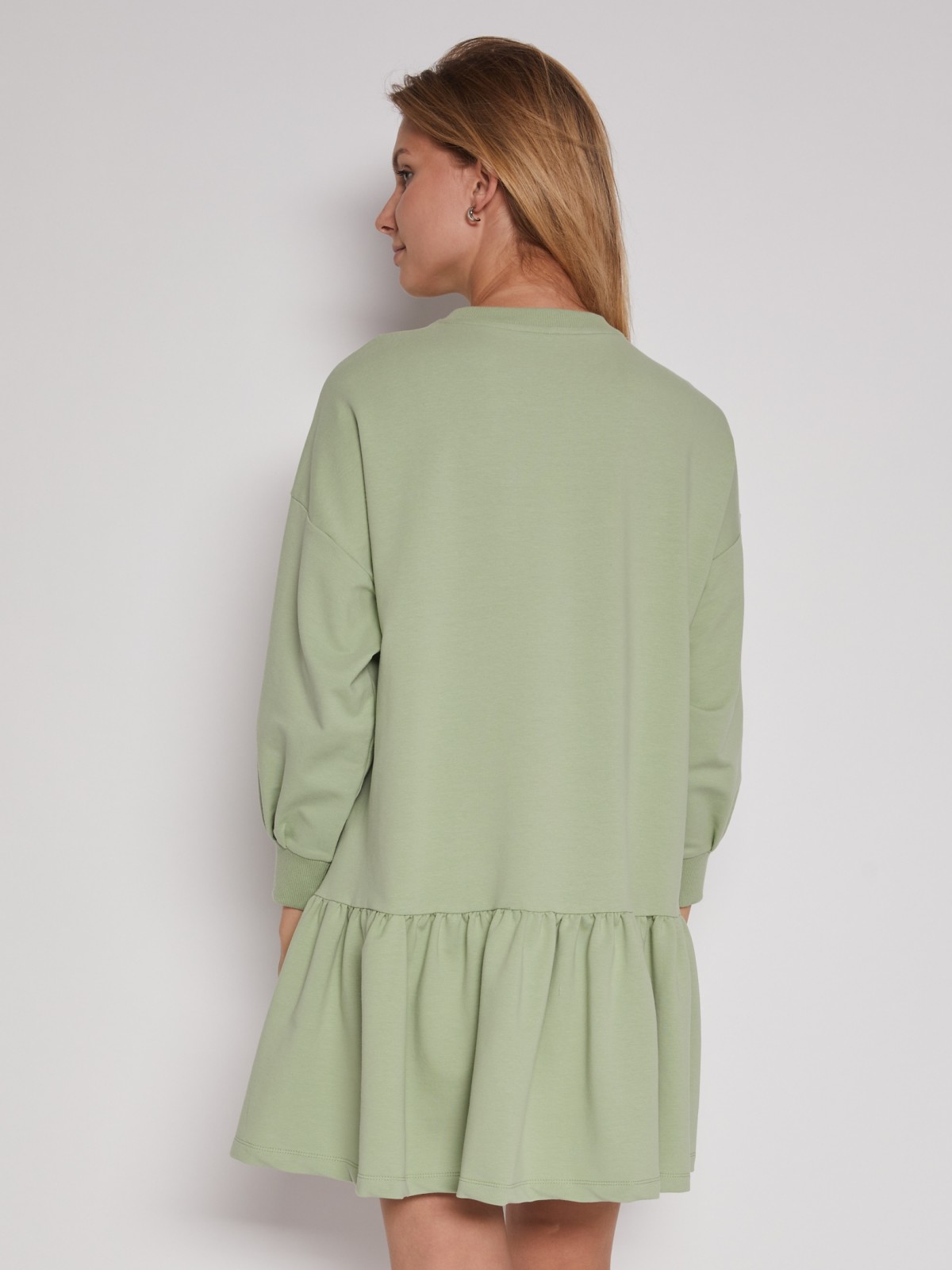 Короткое платье-свитшот Zolla, цвет Светло-зеленый, размер XL