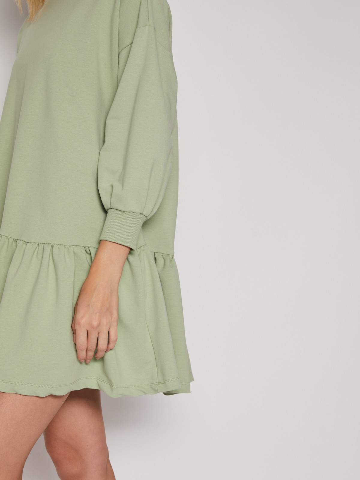 Короткое платье-свитшот Zolla, цвет Светло-зеленый, размер S