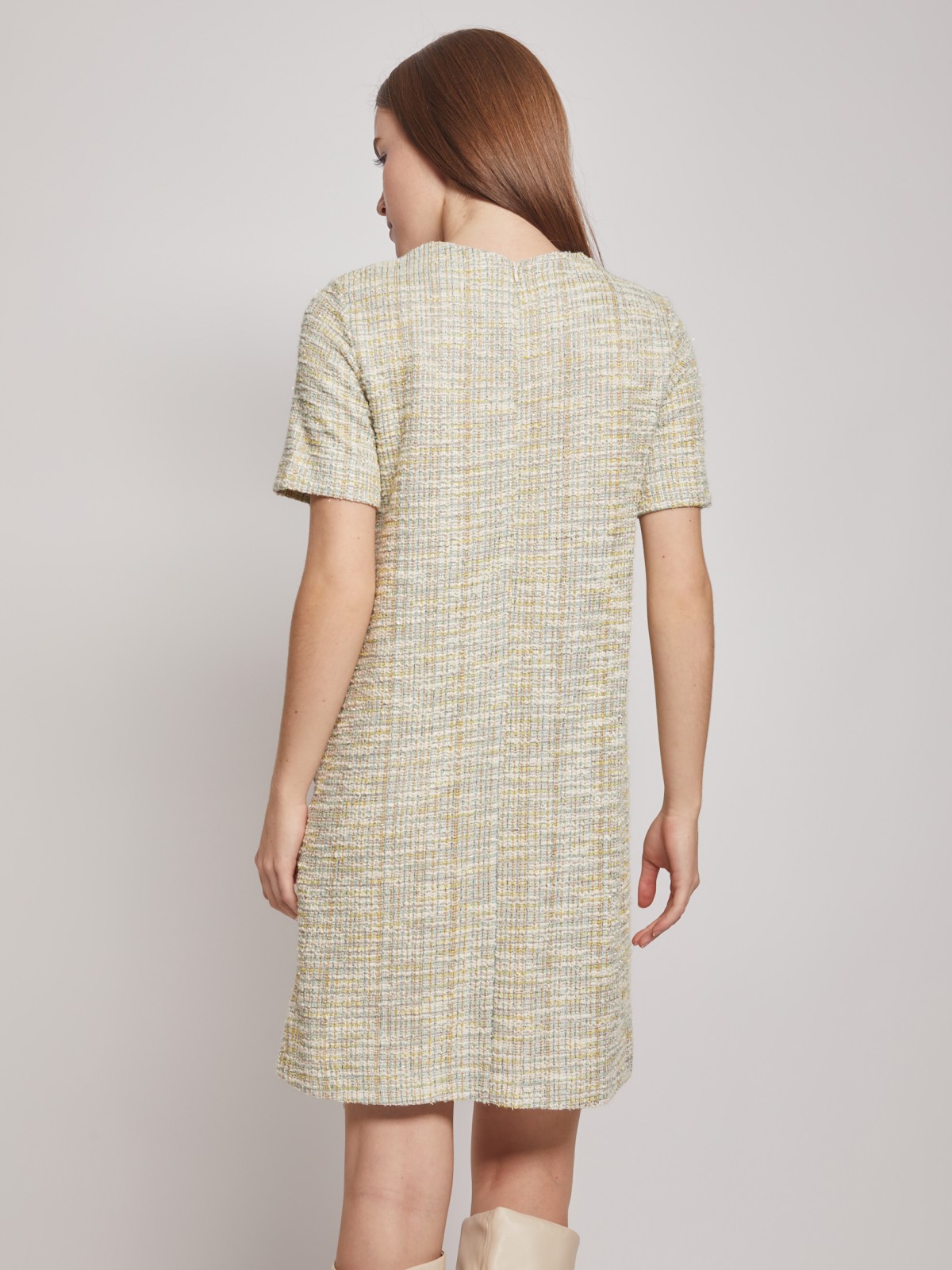 Короткое твидовое платье Zolla, цвет Мятный, размер L