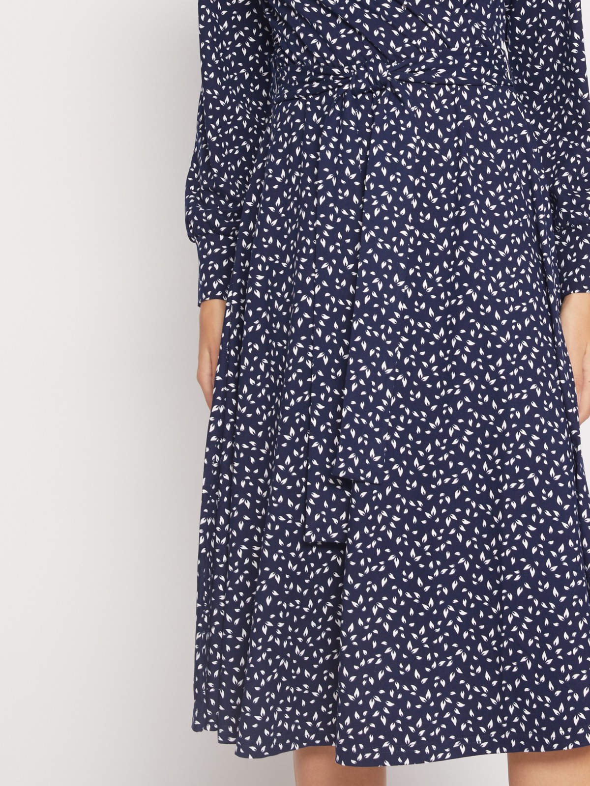 Платье миди с принтом "Листочки" Zolla, цвет Синий, размер XXL