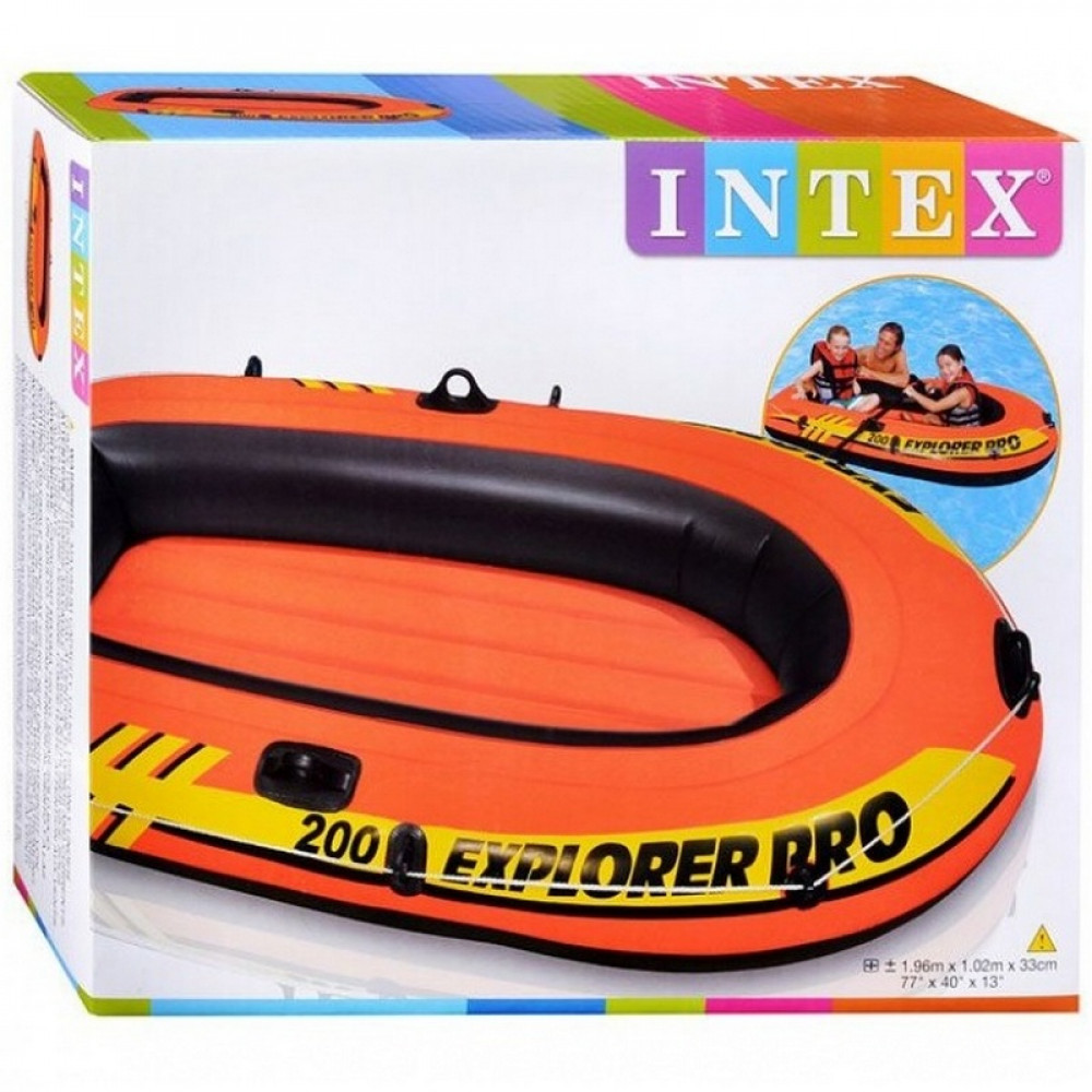 Рыбацкая лодка Intex Explorer Pro 200 1,96 x 1,02 м orange - купить в  Москве, цены на Мегамаркет | 100024507655