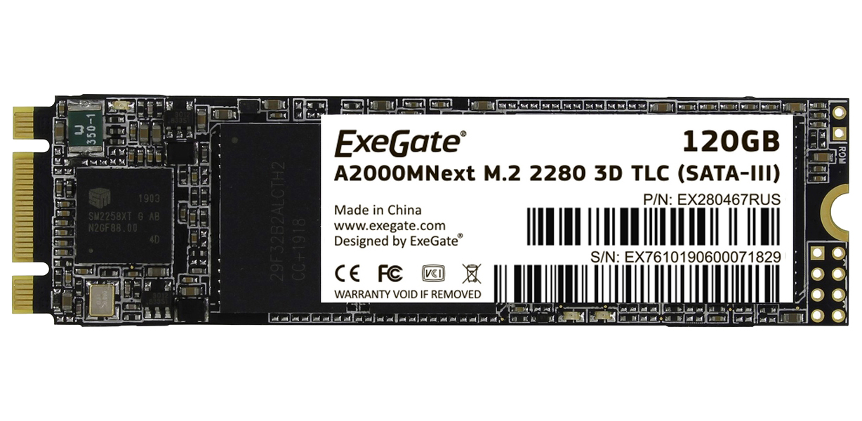 SSD накопитель ExeGate Next M.2 2280 120 ГБ (EX280467RUS) - купить в Москве, цены в интернет-магазинах Мегамаркет