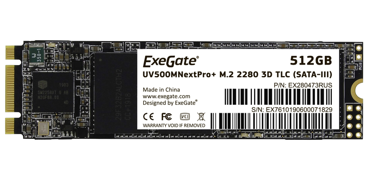 SSD накопитель ExeGate NextPro M.2 2280 512 ГБ (EX280473RUS) - купить в Пигментариус (Доставка силами продавца), цена на Мегамаркет