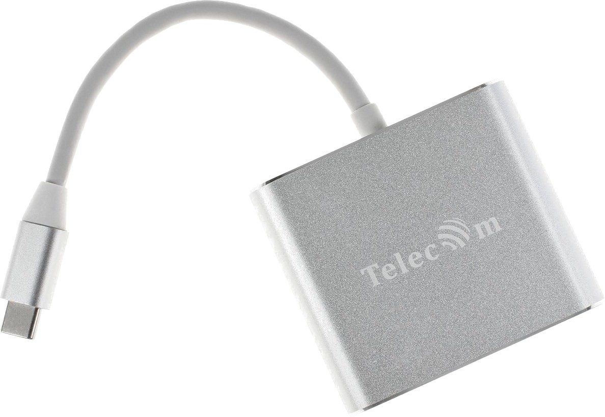 Переходник USB Type-C - HDMI+USB3.0 +USB Type-C TelecomTUC010, купить в  Москве, цены в интернет-магазинах на Мегамаркет