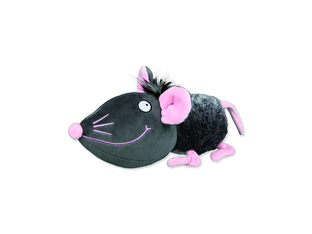 Мягкая игрушка для собак TRIXIE Мышь, серый, розовый, 33 см
