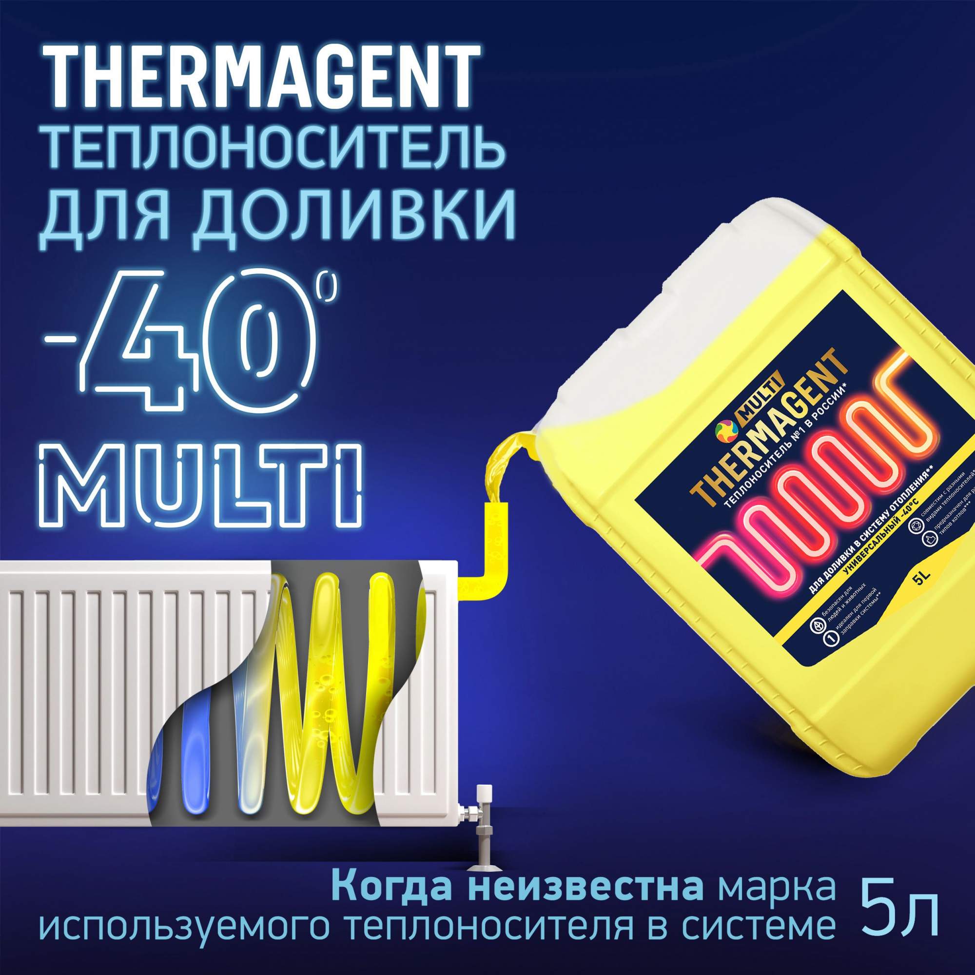 Универсальный теплохладоноситель THERMAGENT MULTI на основе пропиленгликоля 5 л теплоносит купить в интернет-магазине, цены на Мегамаркет