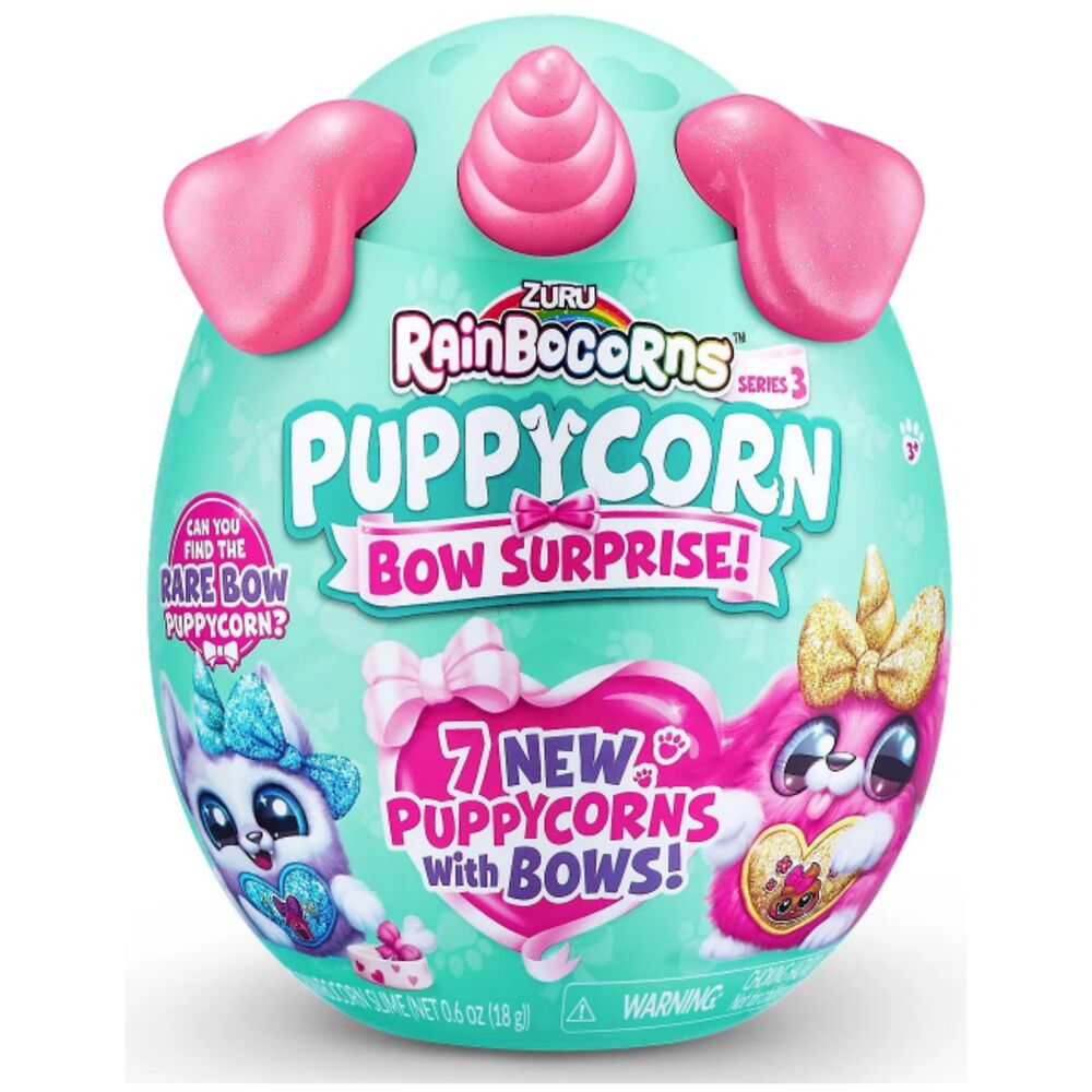 Купить мягкая игрушка Zuru Rainbocorns сюрприз в яйце Puppycorn Bow Surprise, цены на Мегамаркет