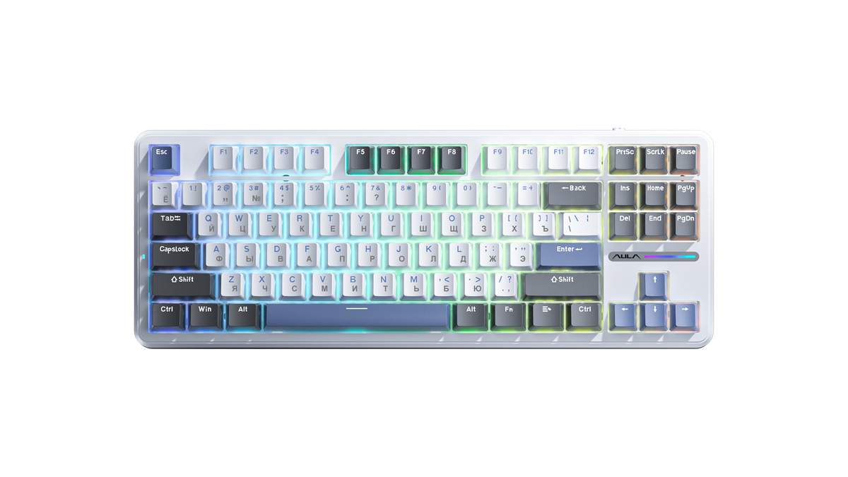 Клавиатура AULA F87 White-Black-Blue, купить в Москве, цены в интернет-магазинах на Мегамаркет