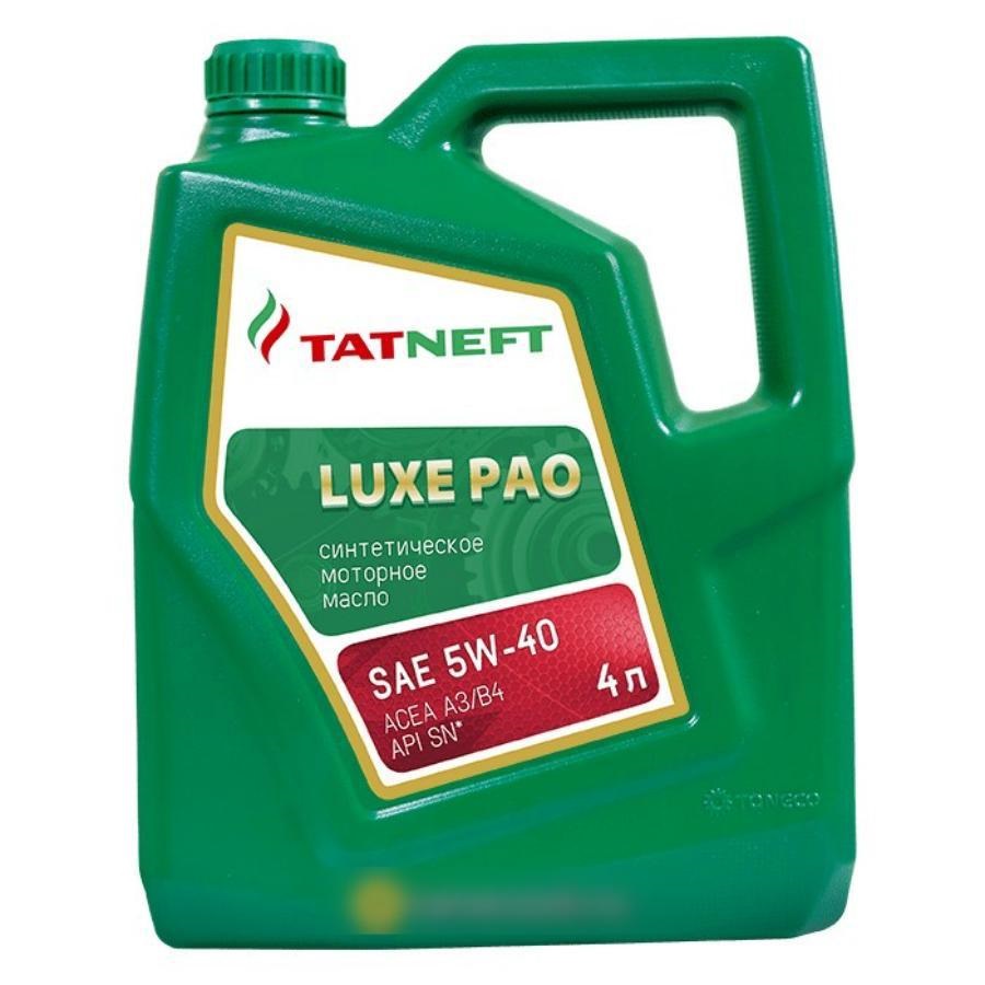 Моторное масло TATNEFT синтетическое Luxe PAO Sae 5w40 4л - купить в Москве, цены на Мегамаркет