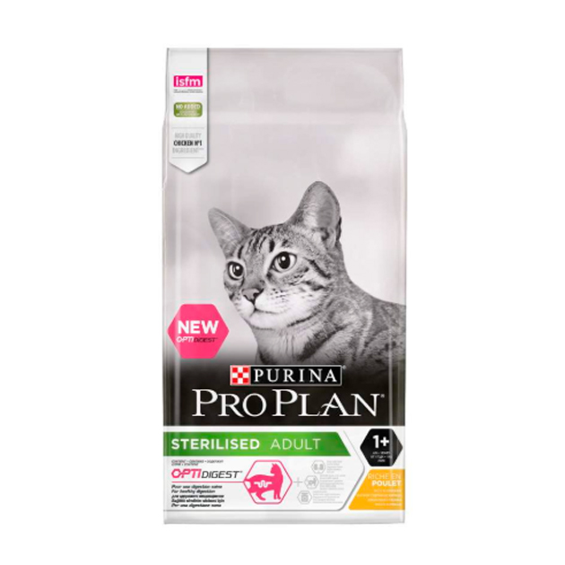 Сухой корм для кошек PRO PLAN Sterilised Optidigest, для стерилизованных, курица, 1,5кг
