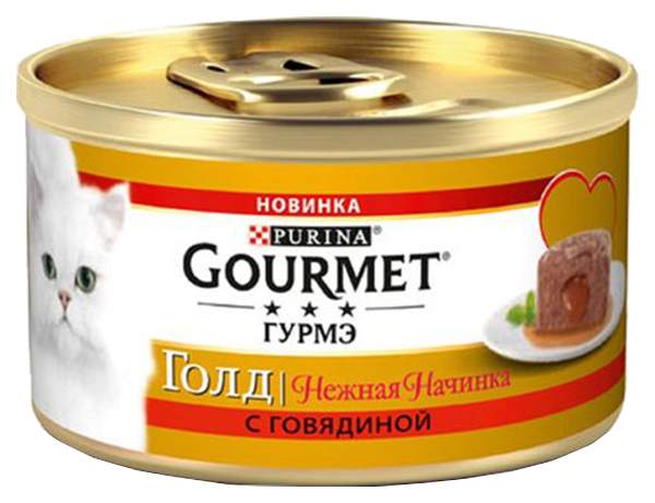 Консервы для кошек Gourmet Gold, говядина, 85г