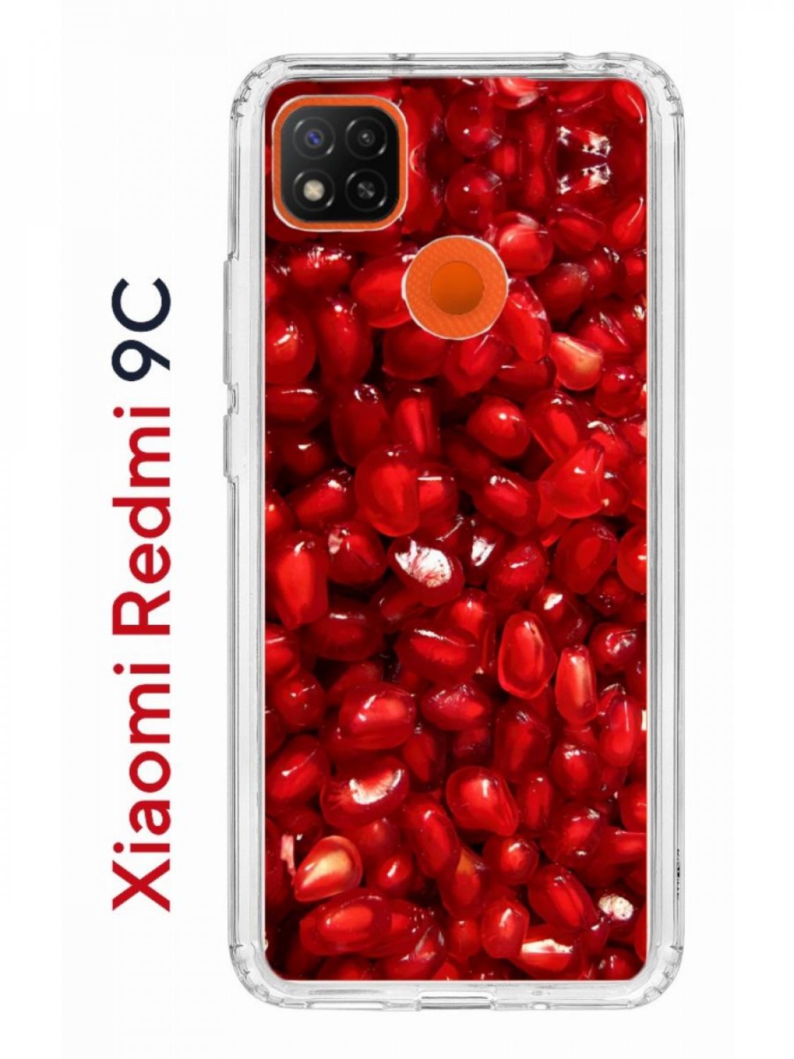 Чехол на Redmi 9C с принтом Kruche Print Гранат,противоударный бампер с  защитой камеры, купить в Москве, цены в интернет-магазинах на Мегамаркет