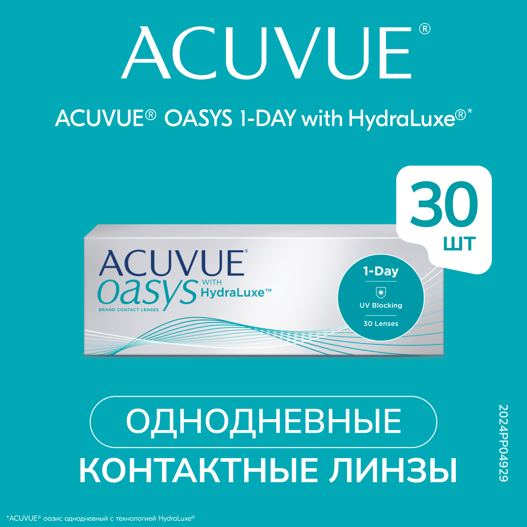 Контактные линзы Acuvue Oasys 1-Day with HydraLuxe 30 линз -1,5 - отзывы  покупателей на Мегамаркет | контактные линзы