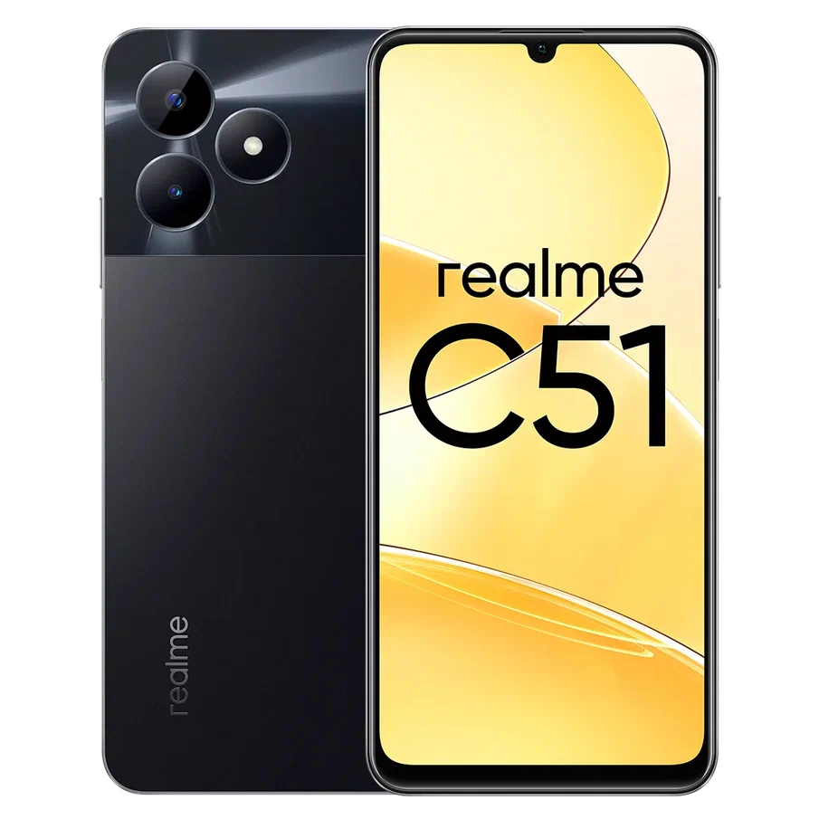 Смартфон Realme С51 4/128Gb черный (RMX3830), купить в Москве, цены в  интернет-магазинах на Мегамаркет