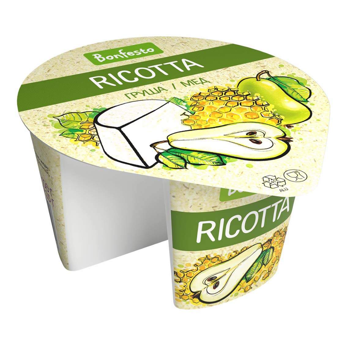 Сыр мягкий Bonfesto Рикотта груша-мед 50% 125 г