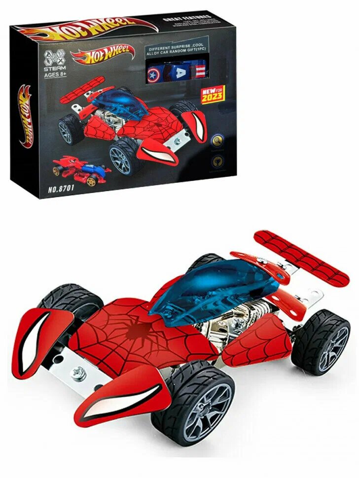 Конструктор металлический Hot Wheel Багги Человека-Паука 8701 - купить в OOO САРЕЗ-РУС, цена на Мегамаркет